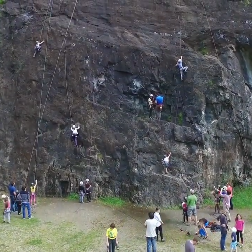 Sortie falaise pour l’école d’escalade au Pont des Piles – Eguzon
